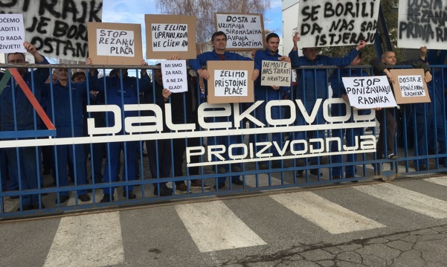 Štrajk radnika Dalekovod proizvodnje kojem Novi sindikat pruža punu podršku