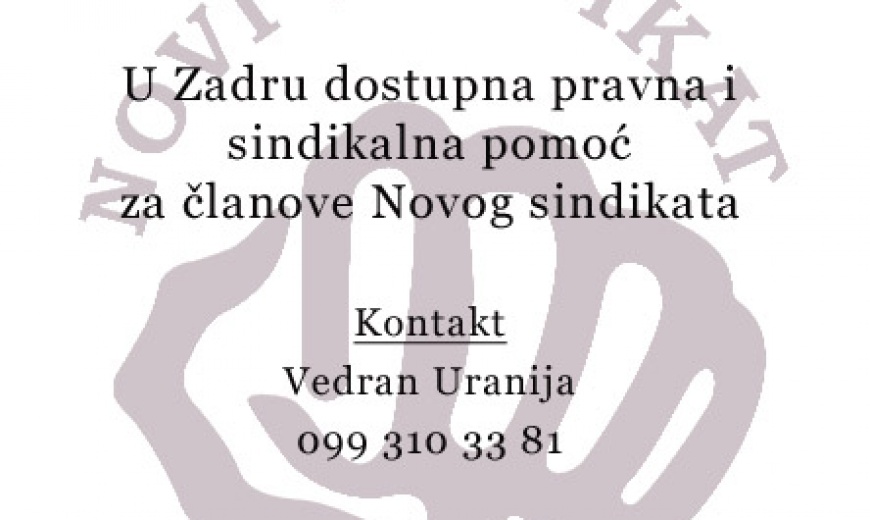 Dostupna pravna i sindikalna pomoć u Zadru